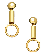 Roman Luxe Gold Drop Tube and Hoop Earrings