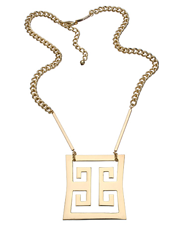 Roman Luxe Gold Greek Key Pendant Necklace
