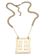 Roman Luxe Gold Greek Key Pendant Necklace