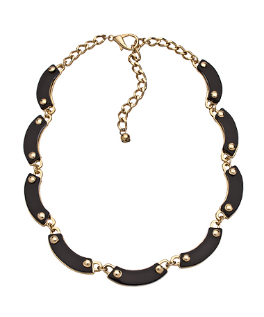 Roman Luxe Gold and Jet Links Necklace