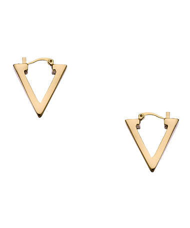 Roman Luxe Gold Triangular Hoop Earrings