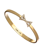 Roman Luxe Gold and Diamond Bow Bangle Bracelet