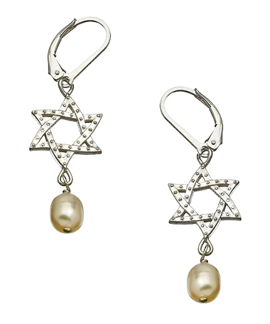 Sophia & Chloe Silver Star of David Earrings