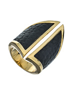 Boy Meets Girl x Roman Luxe Gold and Black Python Cigar Band Ring