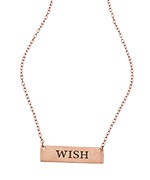 SKU Jewelry Rectangular Engraved Wish Pendant Necklace