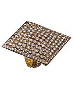 SKU Crystal Diamond Cut Shield Ring