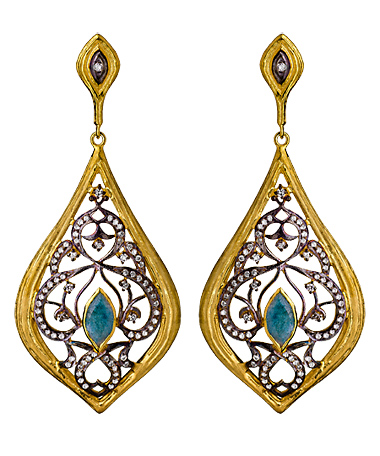 SKU Crystal Pear Drop Earrings