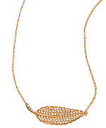 SKU Rose Gold Crystal Leaf Necklace