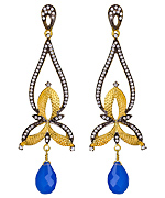 SKU Heirloom Blue Tear Drop Dangle Earrings