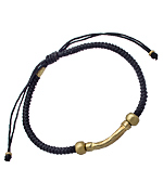 SKU Gold Bar and Black Cord Bracelet