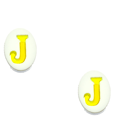 Sandy Hyun White Personalized Stud Earrings