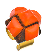 Sandy Hyun Orange Pyramid Stud Ring