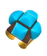 Sandy Hyun Blue Pyramid Stud Ring