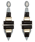 Sandy Hyun Black and Crystal Earrings