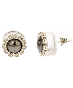 Sandy Hyun Crystal and Glass Earrings