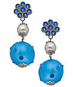 Santina Lucce Ice Blue Studded Drop Earrings