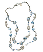 Santina Lucce Two Layer Ice Blue Drape Necklace