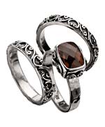 Sara Blaine Signature Lace Smoky Quartz Ring Set