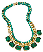 Sara Designs Teal Green Crystal Necklace