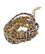 Sara Designs Gold and Leopard Triple Wrap Bracelet