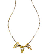 Sara Designs Gold and Crystal Spike Pendant Necklace