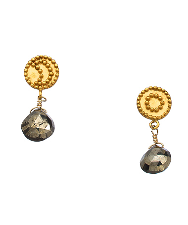 Satya Jewelry Gold Pyrite Celestial Earrings