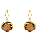 Seraphina Gold Black and Brown Leopard Wire Earrings
