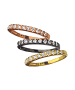 Seraphina Set of Three Gold Vermeil and Cubic Zircionia Rings