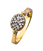 Seraphina Gold and Black Diamond Crystal Small Oval Ring