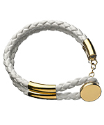 Seraphina White Rope Gold Button Bracelet