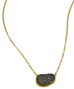Seraphina Black Druzy Necklace