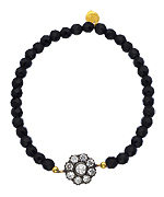 Seraphina Black Agate CZ Floral Bracelet