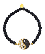 Seraphina Black Agate CZ Yin Yang Bracelet