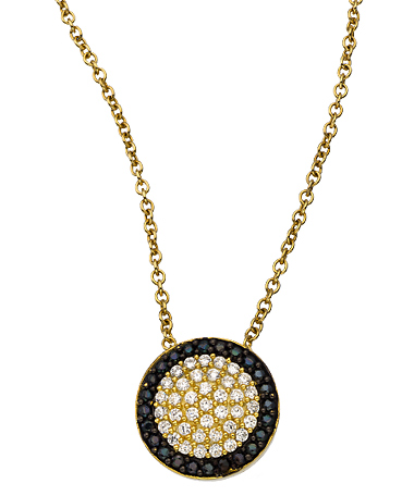 Seraphina Gold and Black CZ Round Necklace
