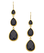 Seraphina Onyx Triple Teardrop Earrings