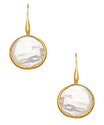 Seraphina Round Mother Of Pearl Earrings