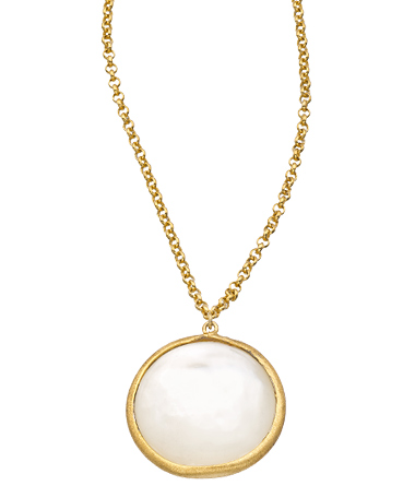 Seraphina Round Mother Of Pearl Pendant Necklace