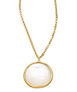 Seraphina Round Mother Of Pearl Pendant Necklace