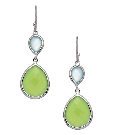 Seraphina Faceted Chalcedony Double Drop Earrings