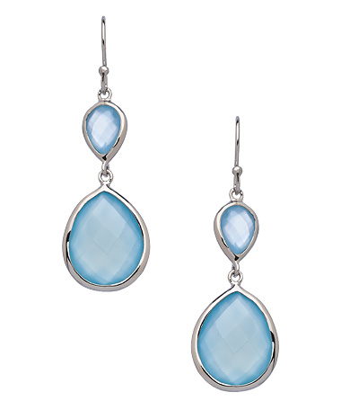 Seraphina Blue Chalcedony Double Drop Earrings