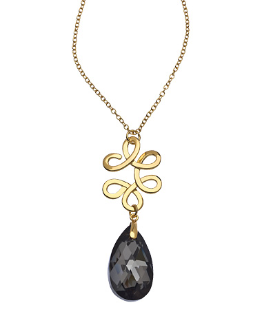 Seraphina Fancy Black Crystal Teardrop Necklace