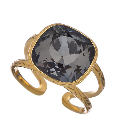 Seraphina Black Crystal Double Band Ring