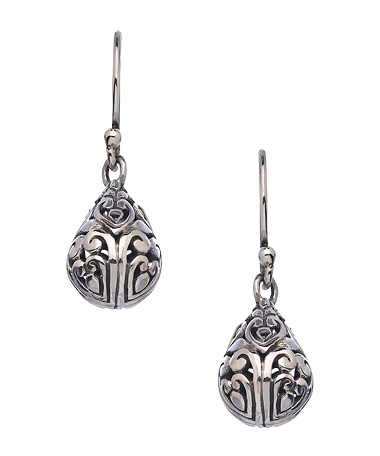 Seraphina Oxidized Puff Filigree Drop Earrings