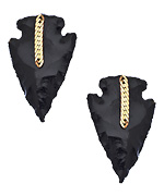 Serefina Gold and Black Arrowhead Earrings