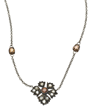Sethi Couture Enchanted Garden Rose Cut Diamond Station Necklace