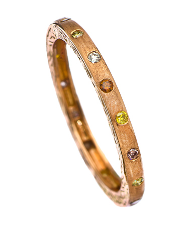 Sethi Couture Diamond Scattered Pink Gold Band