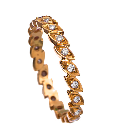 Sethi Couture Pink Gold and Diamond Leaf Band