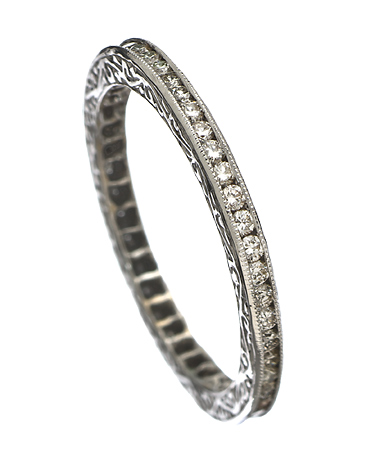 Sethi Couture White Diamonds White Gold Channel Set Band
