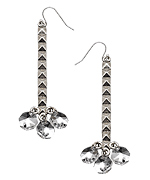 Shameless Jewelry Silver Crystal Drop Bar Earrings