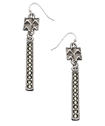 Shameless Jewelry Square Plate Crystal Bar Drop Earrings
